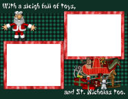 santa with a sleigh full of toys holiday christamas scrapbooks